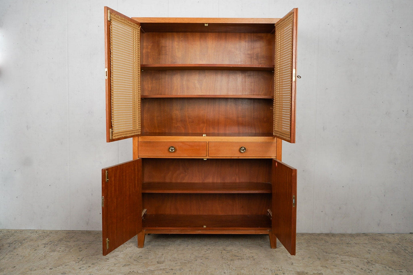 Teak cupboard chest of drawers sideboard Danish vintage 60s mid century