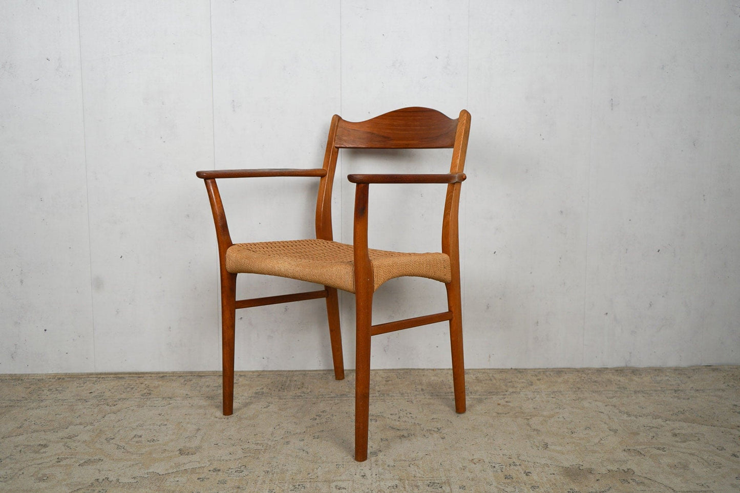 Teak Chair Wicker Desk Chair Vintage 60s Mid Century