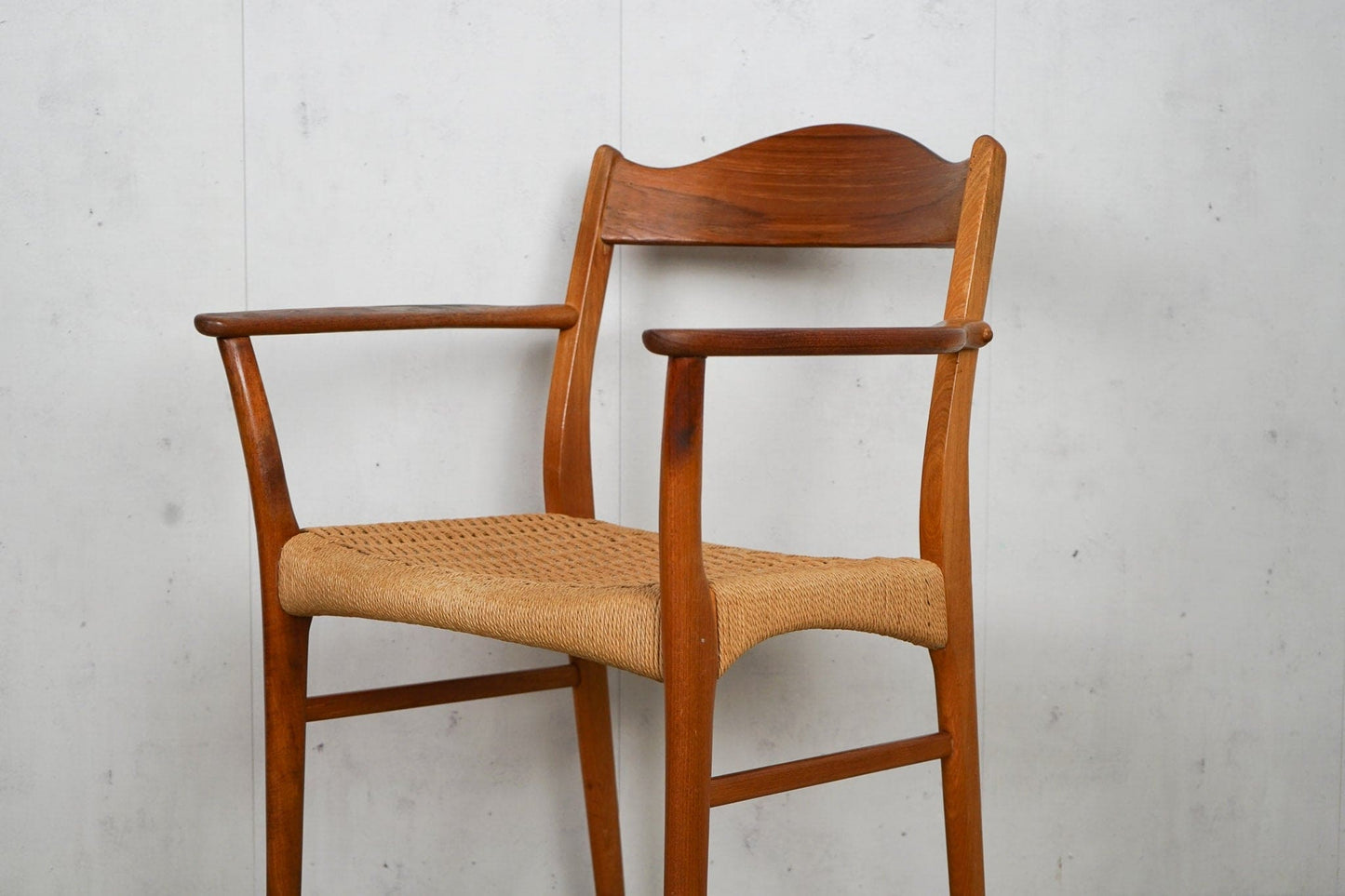 Teak Chair Wicker Desk Chair Vintage 60s Mid Century