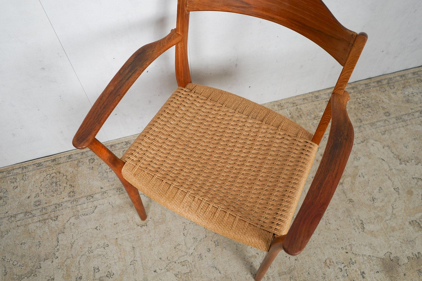 Teak Chair Wicker Desk Chair Vintage 60s Mid Century