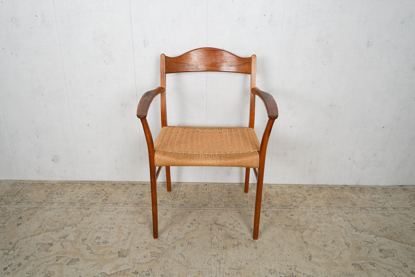 Teak Chair Wicker Desk Chair Vintage 60s Mid Century