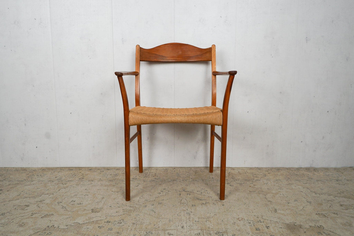 Teak Chair Wicker Desk Chair Vintage 60s Mid Century