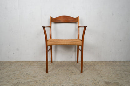 Teak Chair Wicker Desk Chair Vintage 60s Mid Century