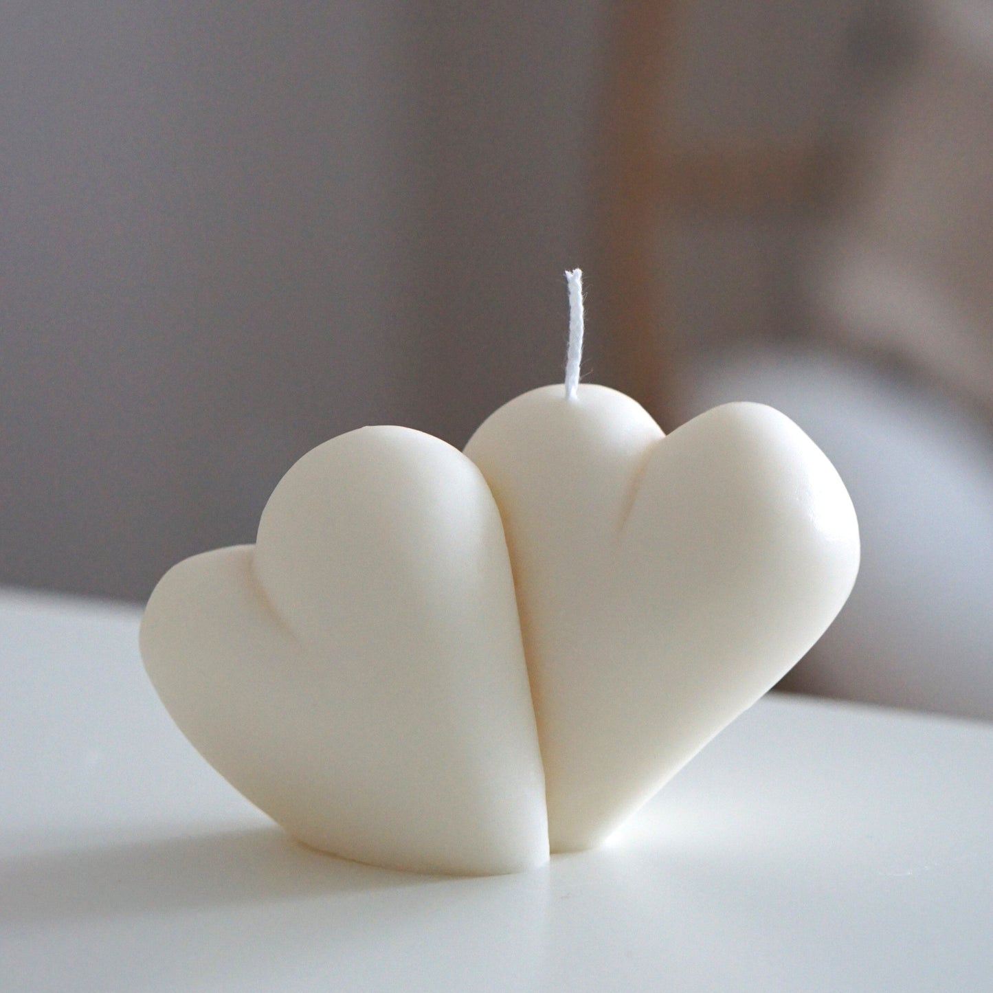 Bougie design fait main coeur 8cm