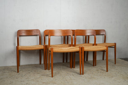 1 of 6 Niels Otto Møller Model 75 Teak Dining Chair Mid Century