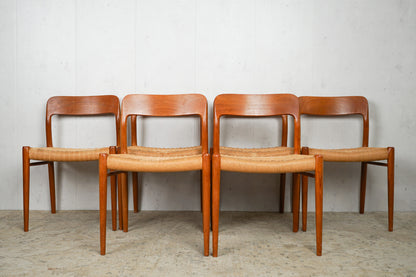 1 of 6 Niels Otto Møller Model 75 Teak Dining Chair Mid Century