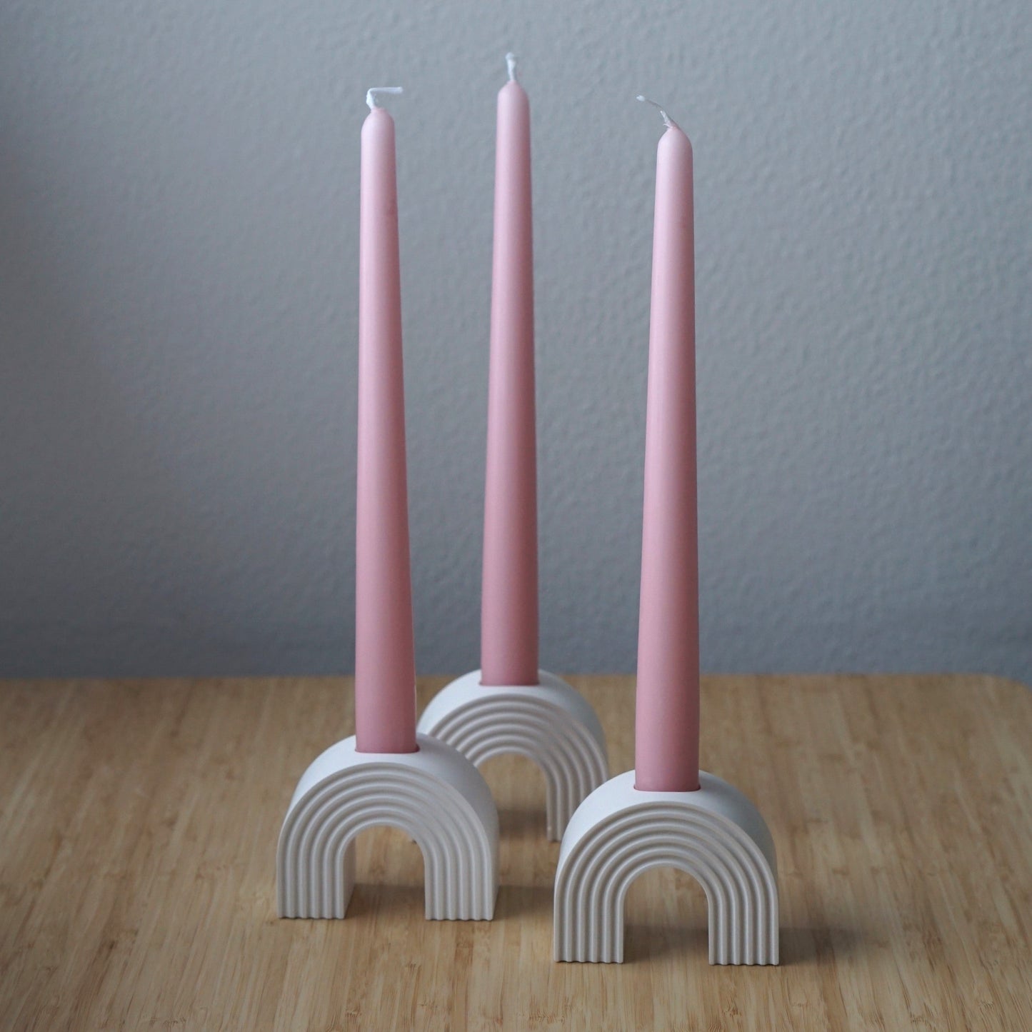 Handmade candle holder rainbow 10x6cm
