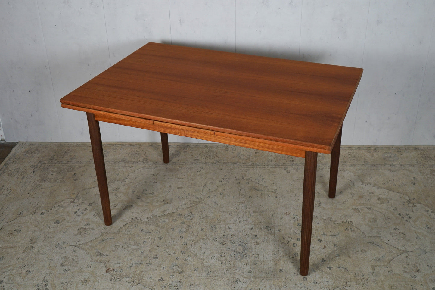 Teak dining table extendable Danish vintage 60s Mid Century