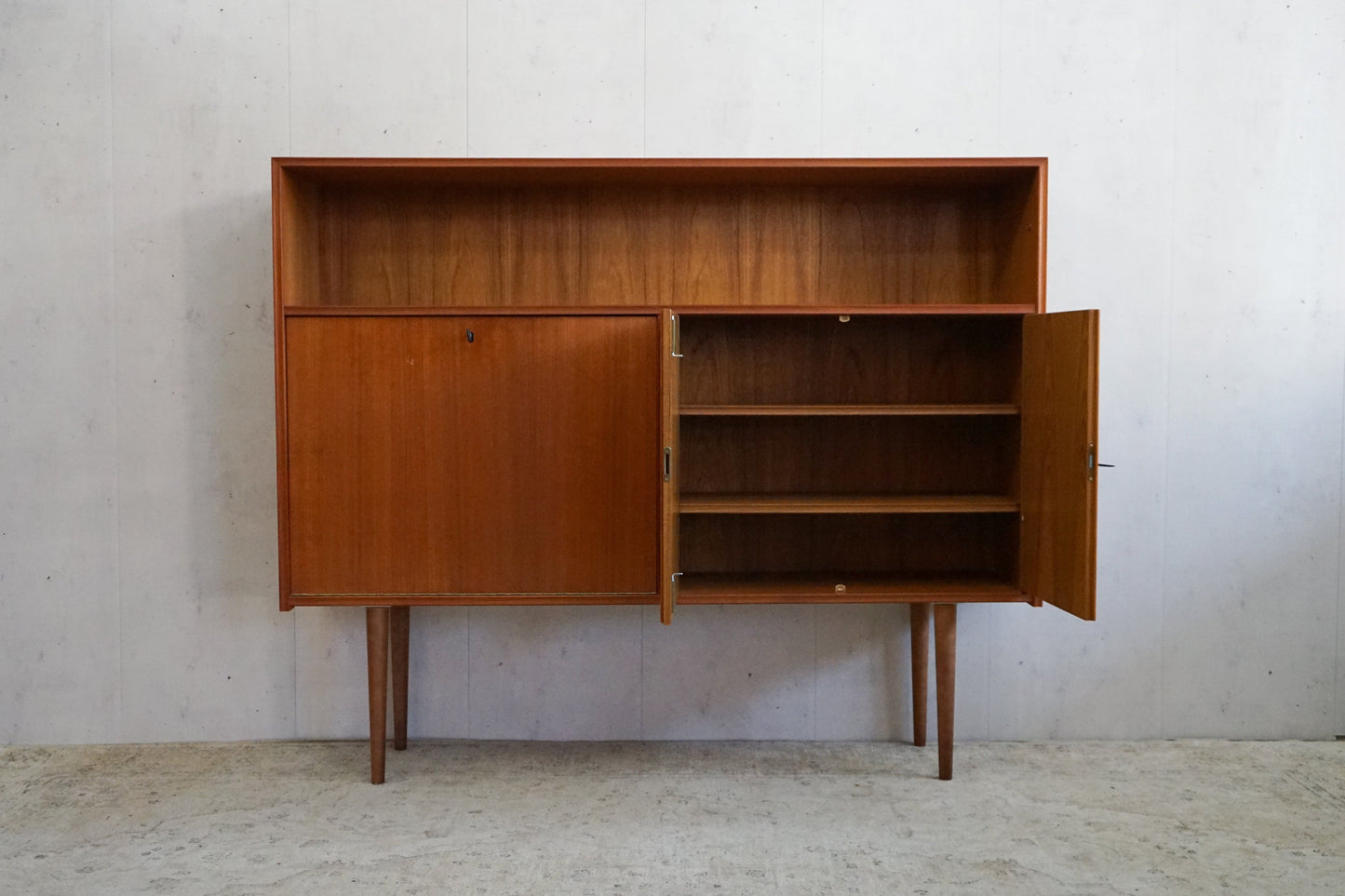 Teak Sideboard Bar Cabinet Highboard Danish Vintage Mid Century