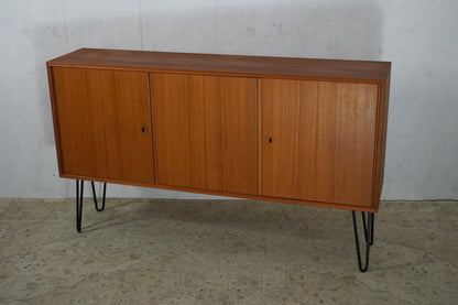 Commode buffet en teck danois Mid Century 148cm Hairpin vintage