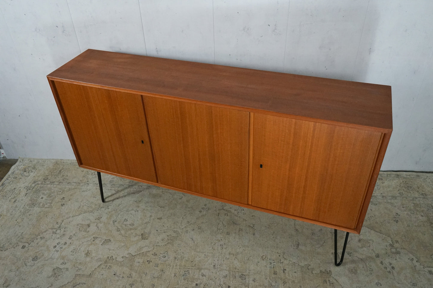 Teak Sideboard Chest of Drawers Danish Mid Century 148cm Hairpin Vintage