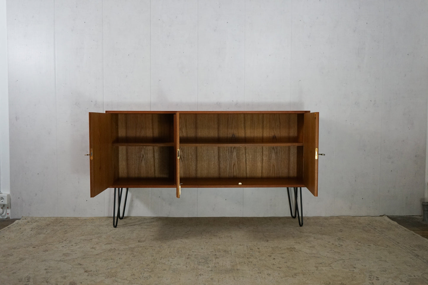 Teak Sideboard Chest of Drawers Danish Mid Century 148cm Hairpin Vintage