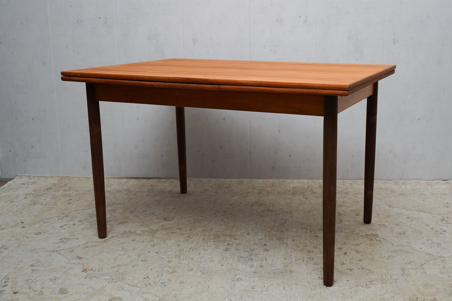 Extendable Teak Dining Table Danish Mid Century 119,5cm Vintage