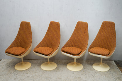 4x Chaises Tulipes Vintage par Joe Colombo pour Lusch Cocktail Chair