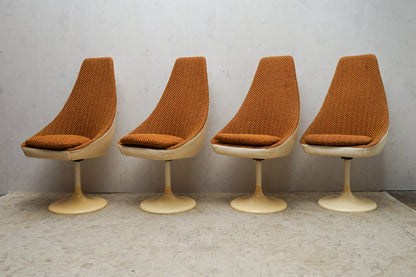 4x Chaises Tulipes Vintage par Joe Colombo pour Lusch Cocktail Chair