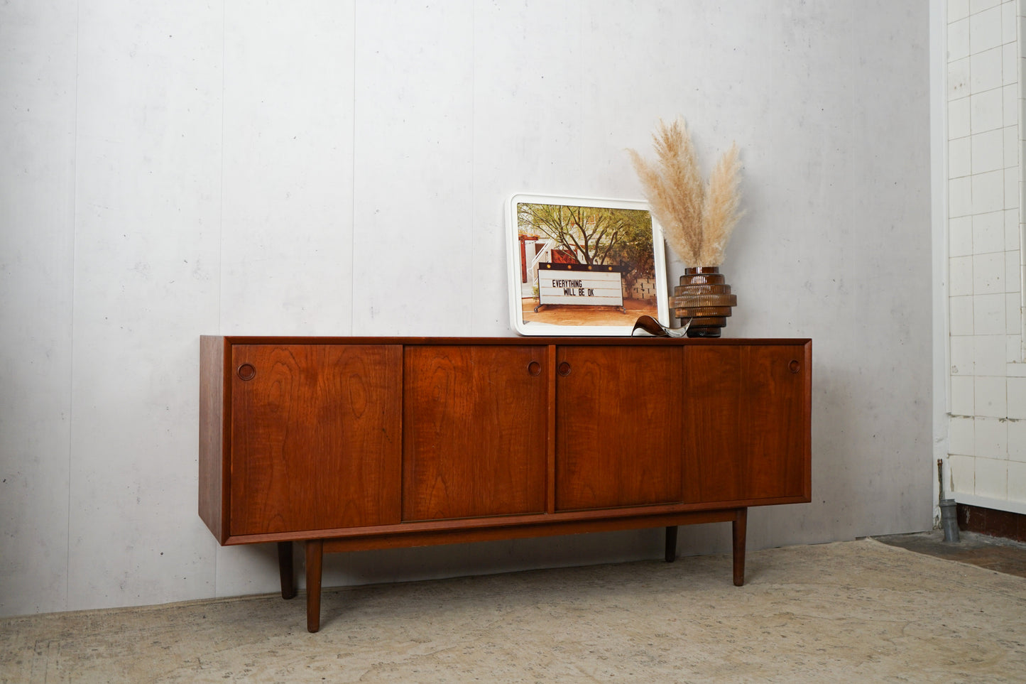 Commode buffet en teck danois Mid Century 173cm vintage