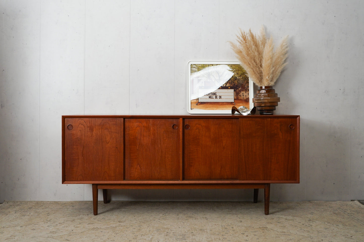 Commode buffet en teck danois Mid Century 173cm vintage