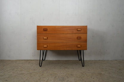 Teak Chest of Drawers Retro Danish Mid Century Hairpin 70cm Vintage