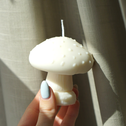 Handmade designer candle mushroom 7.5cm
