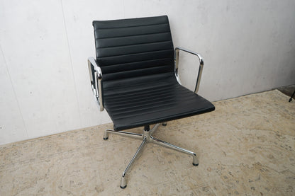 Vitra EA108 Leather Conference Chair Black Refurbished Vintage