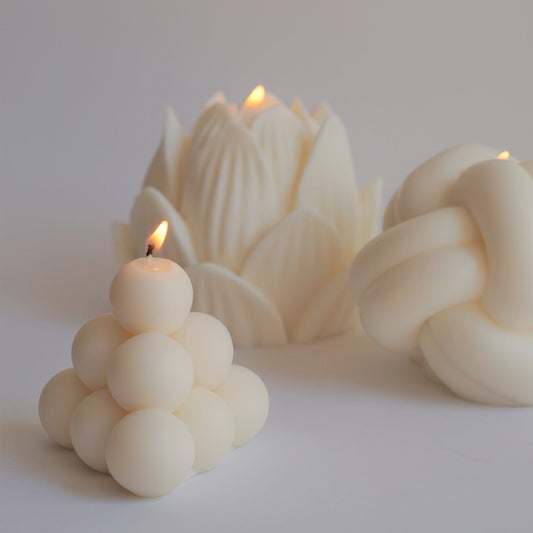 Handmade designer candle Pyramid Bubble