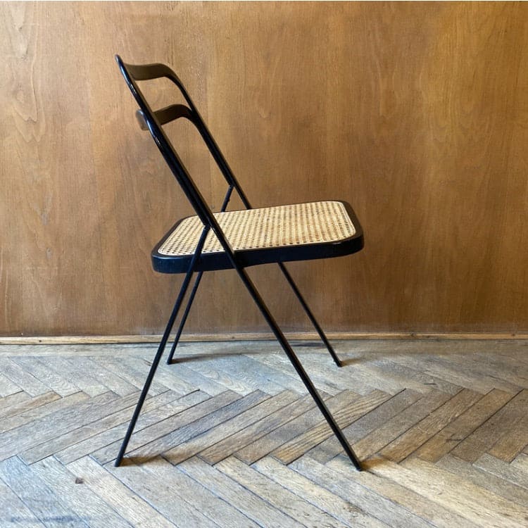 Chaises pliantes viennoises en osier par G. Cattelan set de 6 vintage