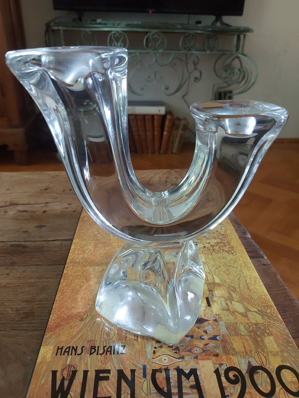 French Daum Crystal Candlestick Vintage