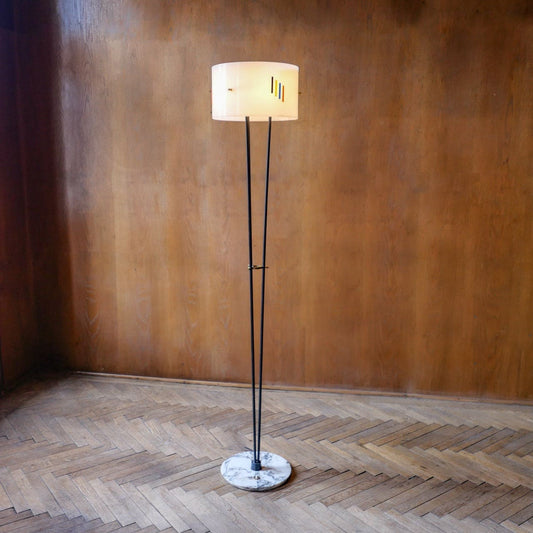 Steel marble floor lamp by Angelo Brotto