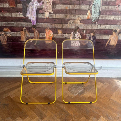 Yellow Frame Plia Folding Chair by Giancarlo Piretti for Anonima Castelli, 1960s