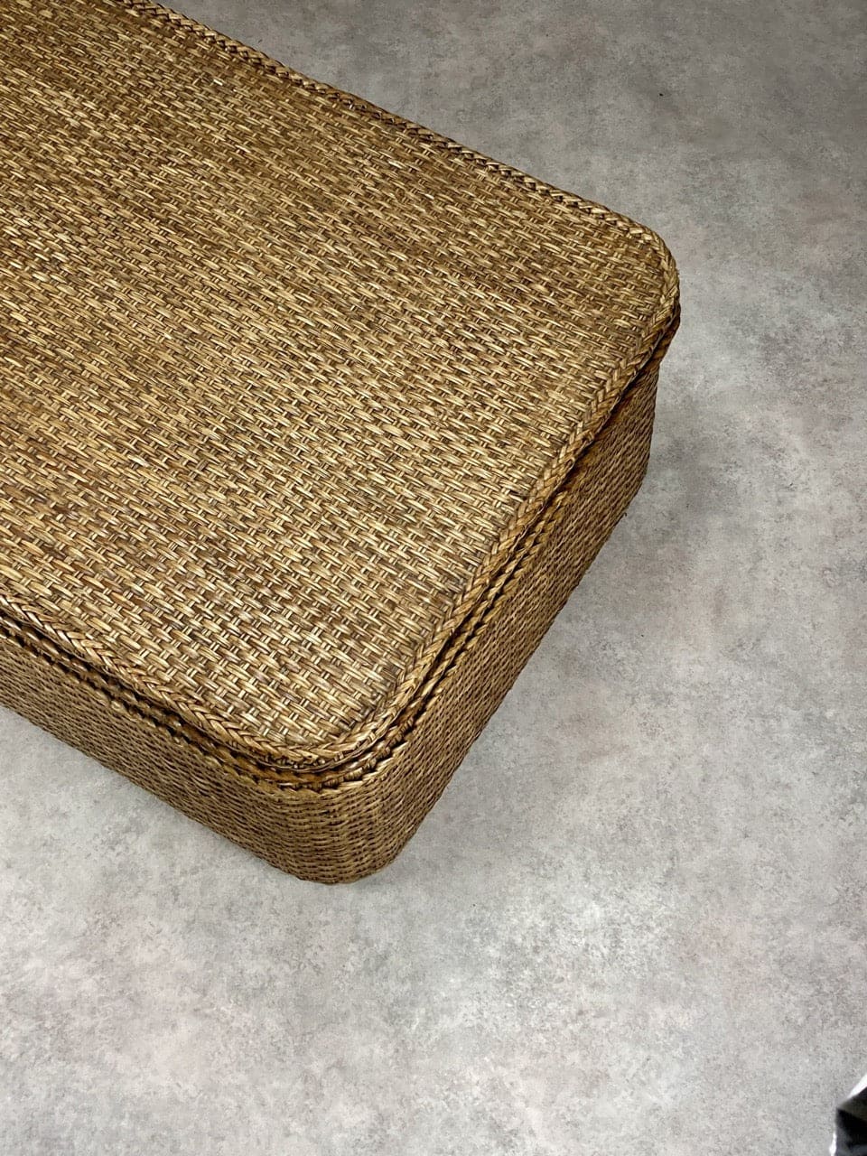 XL Rattan Chest Vintage Coffee Table Side Table with Tray