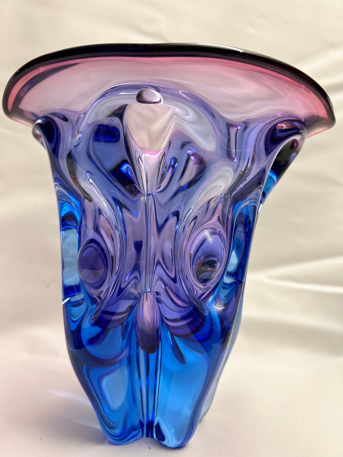 Solid glass vase by Beranek Bohemian - Vintage glass bowl