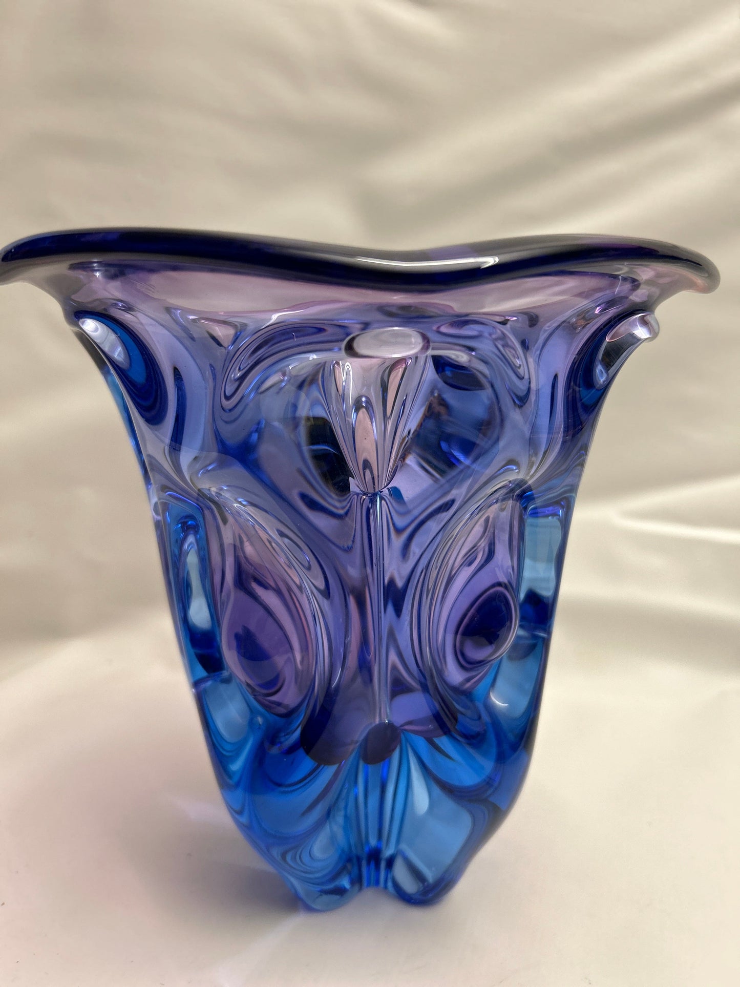 Solid glass vase by Beranek Bohemian - Vintage glass bowl