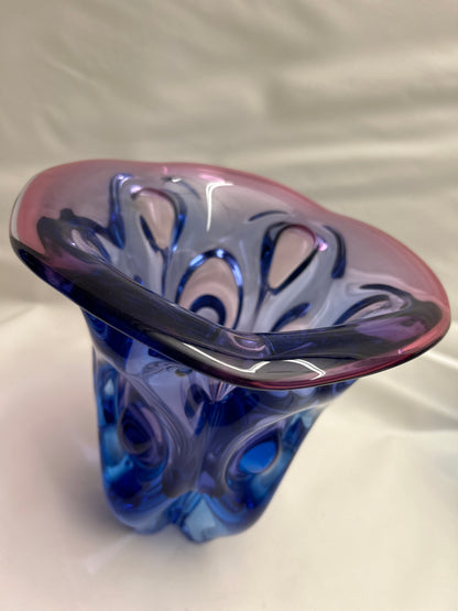 Solid glass vase by Beranek Bohemian - Vintage glass bowl