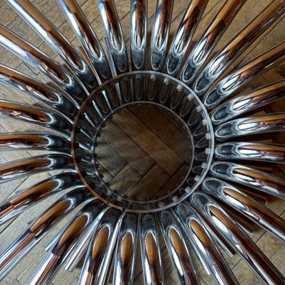 Round chrome coffee table, Italy, 1970s vintage