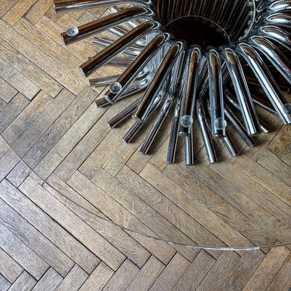 Round chrome coffee table, Italy, 1970s vintage