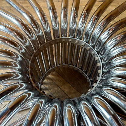 Round chrome coffee table, Italy, 1970s vintage