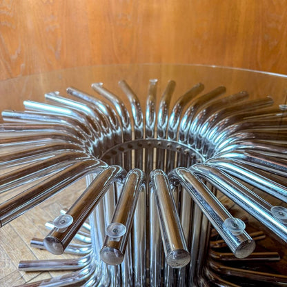 Round chrome coffee table, Italy, 1970s vintage