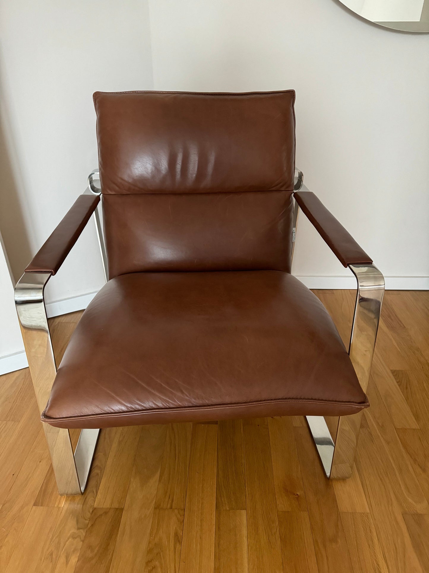 Fauteuil Calia Italia SANDY en cuir vintage cognac