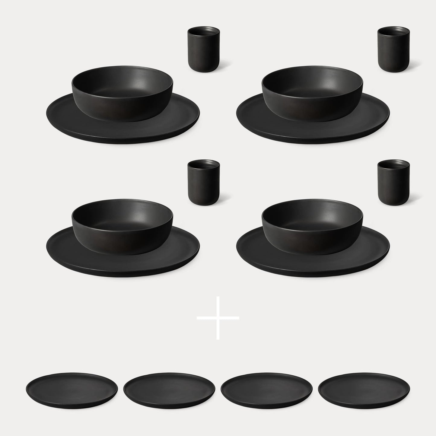 KAYA H Dinner with Guests Set Porcelain - black