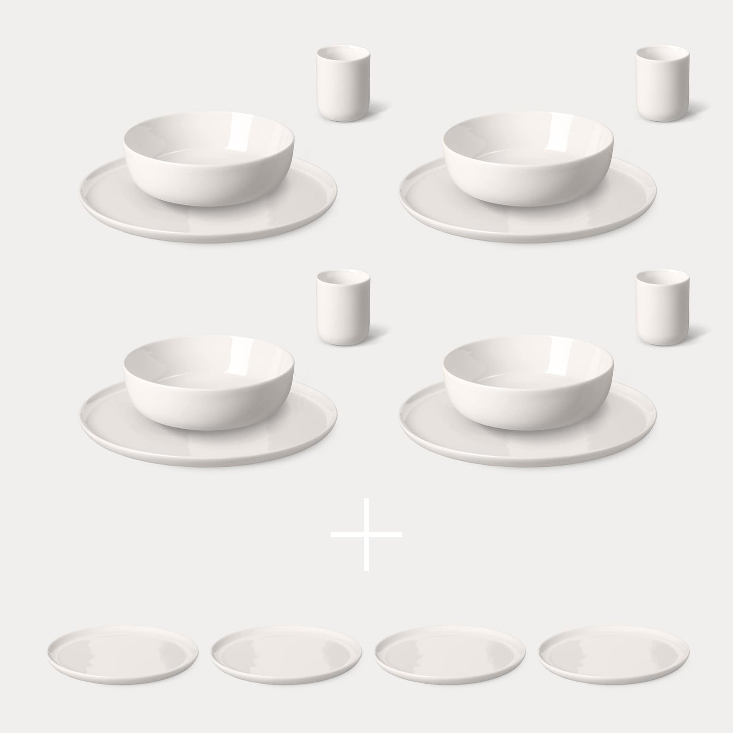 KAYA H Dinner Porcelain Set with Guests - white