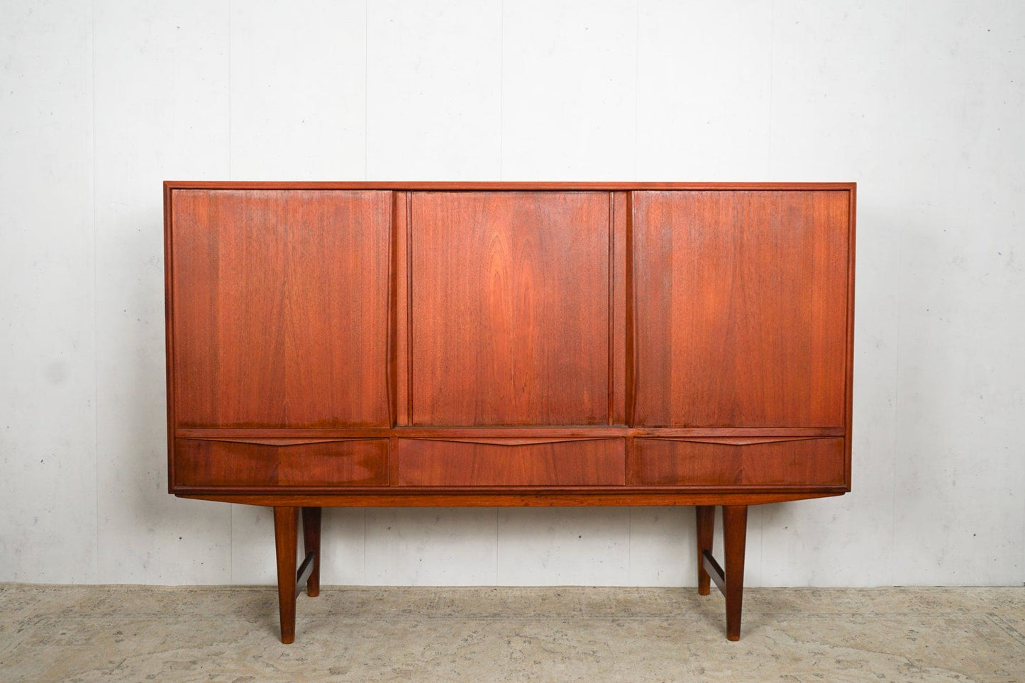 Teak Highboard Sideboard 165cm, Danish, 60s Vintage