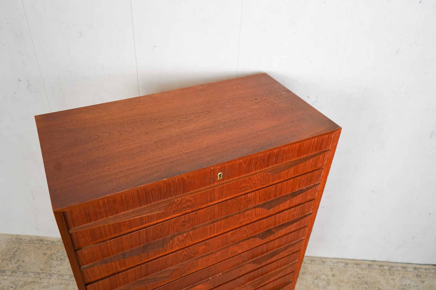 Teak Kommode Tallboy 77,5cm, Dänisch, 60er Jahre Vintage