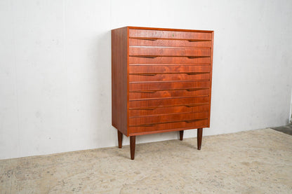 Teak Kommode Tallboy 77,5cm, Dänisch, 60er Jahre Vintage