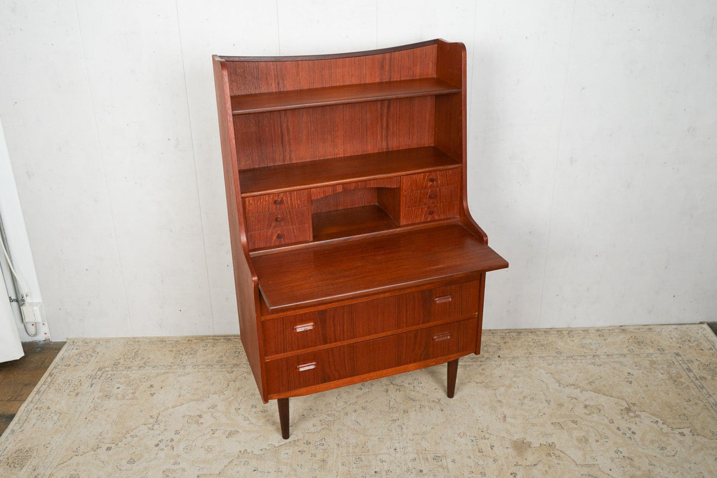 Vintage Teak Secretary Chest of Drawers Danish 60s Mid Century