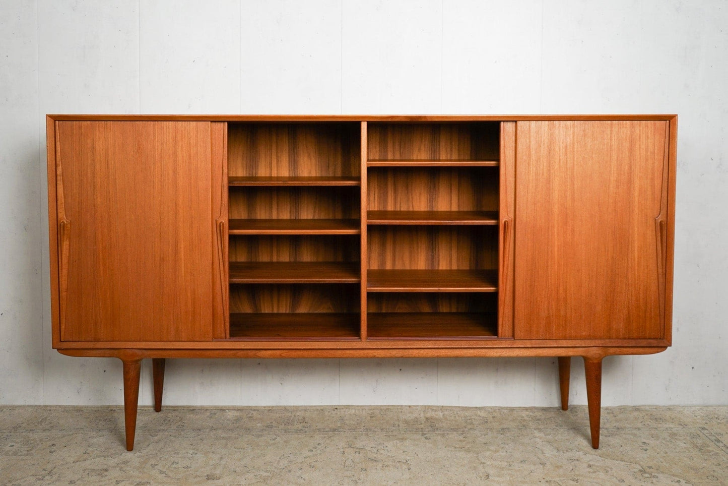 Teak Highboard Omann Jun Model 19 Danish Mid Century Vintage