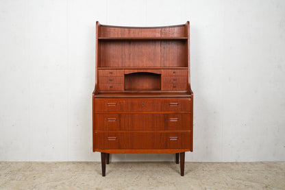 Vintage Teak Secretary Chest of Drawers Danish 60s Mid Century