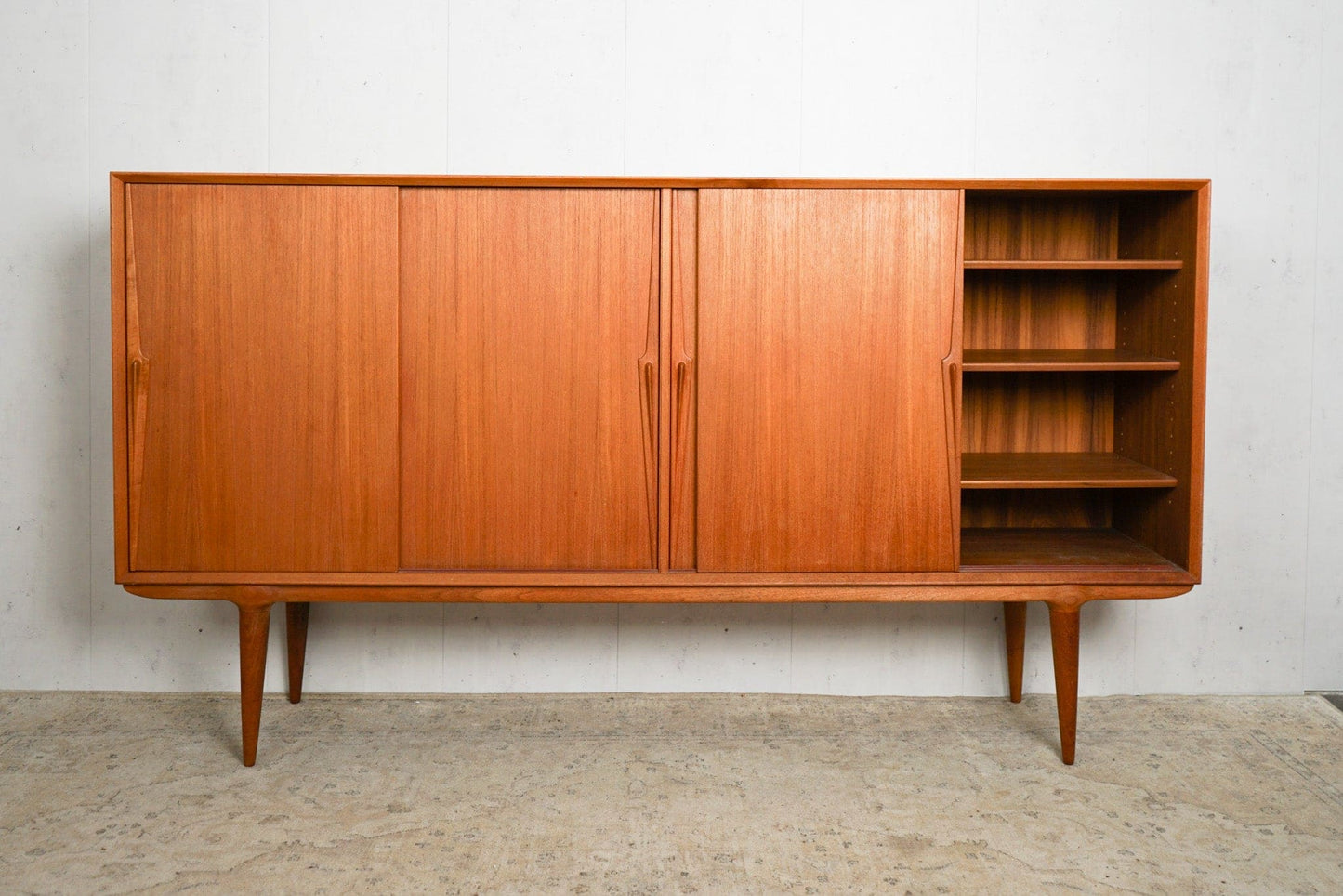 Teak Highboard Omann Jun Model 19 Danish Mid Century Vintage