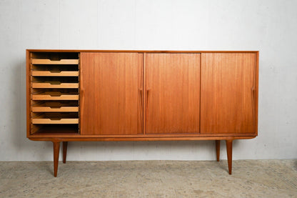 Teak Highboard Omann Jun Model 19 Danish Mid Century Vintage