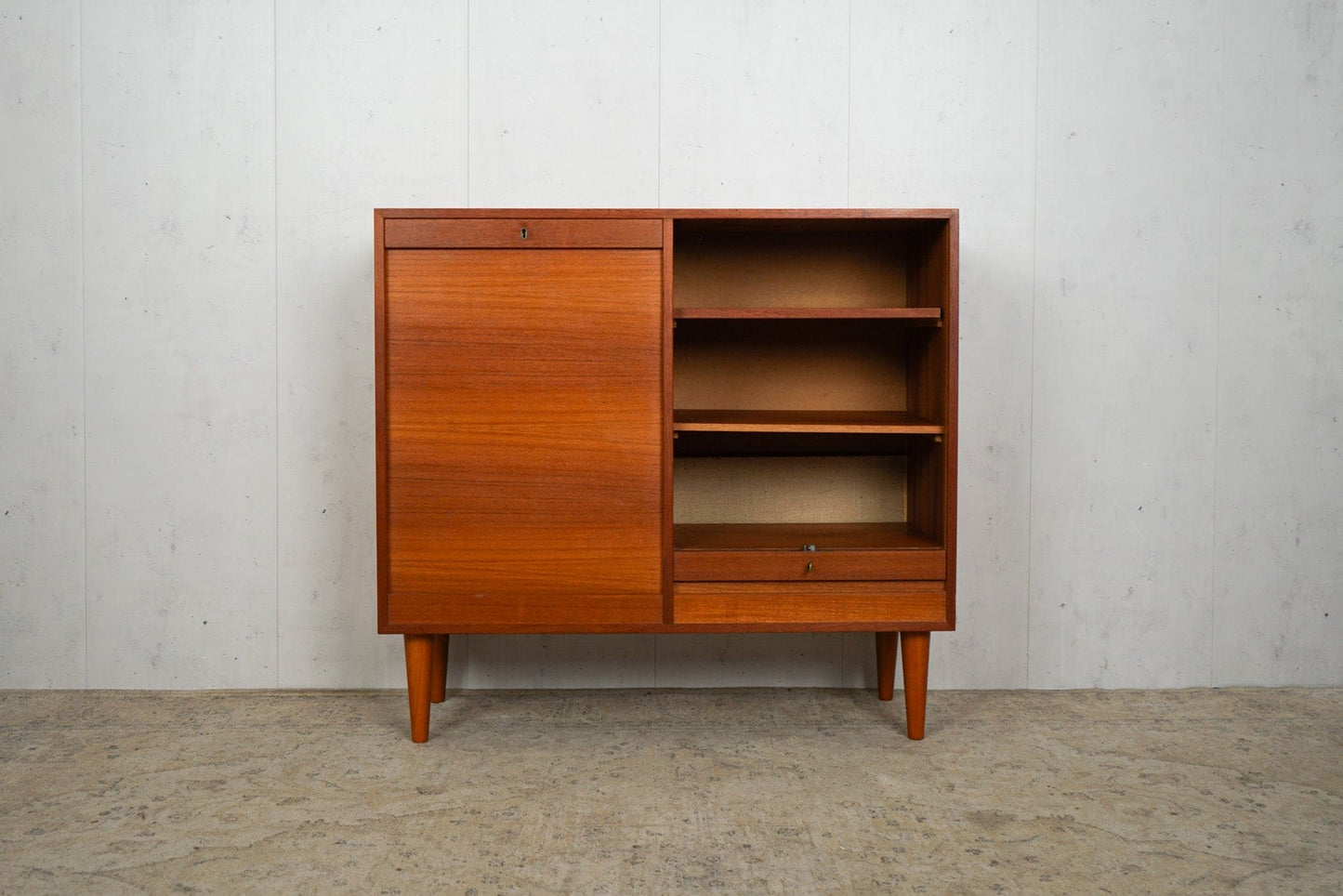 Vintage Teak Venetian Blind Cabinet Chest of Drawers Danish 60s Mid Century