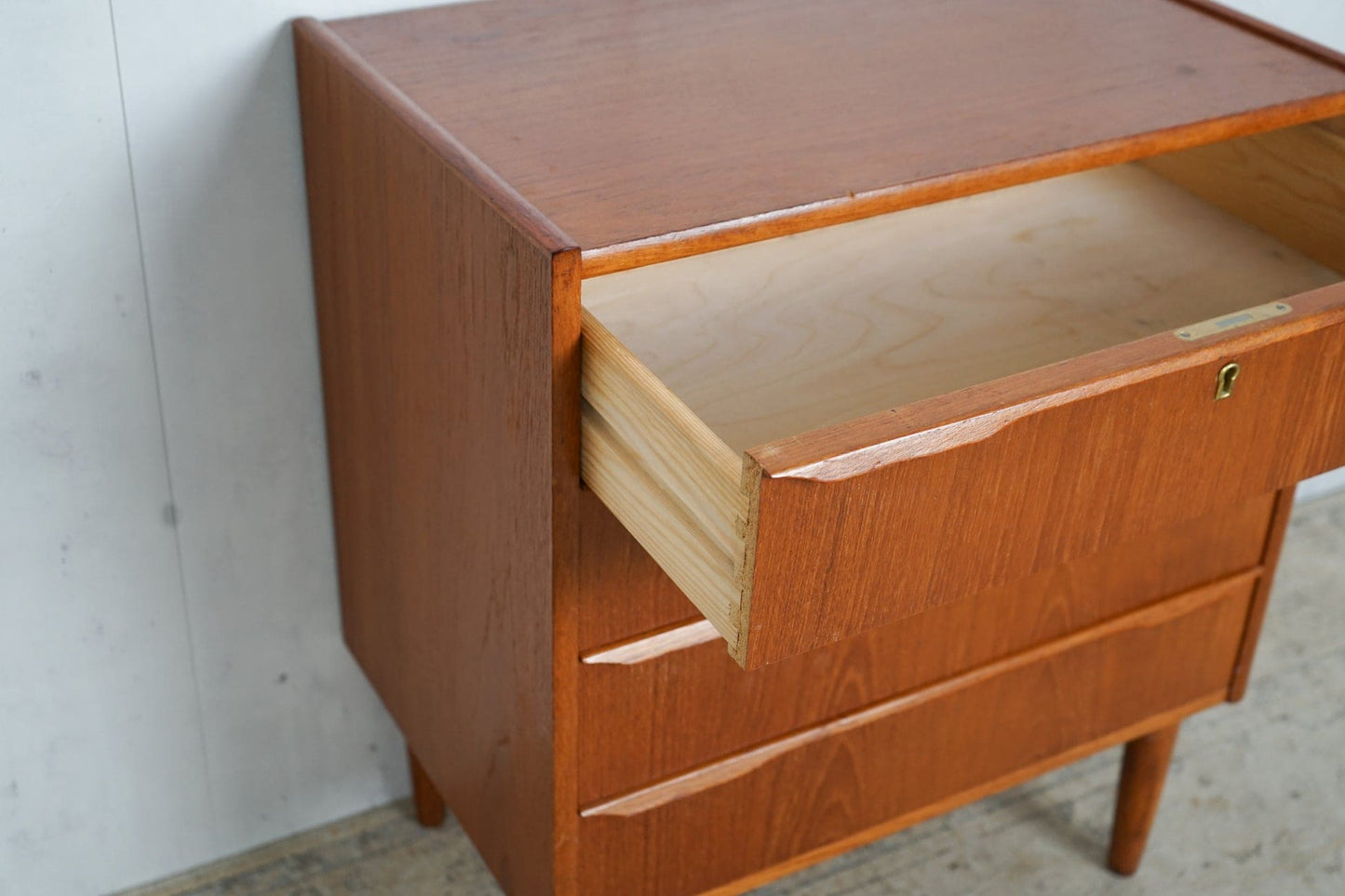 Teak Chest of Drawers 62cm, Danish, 60s Vintage